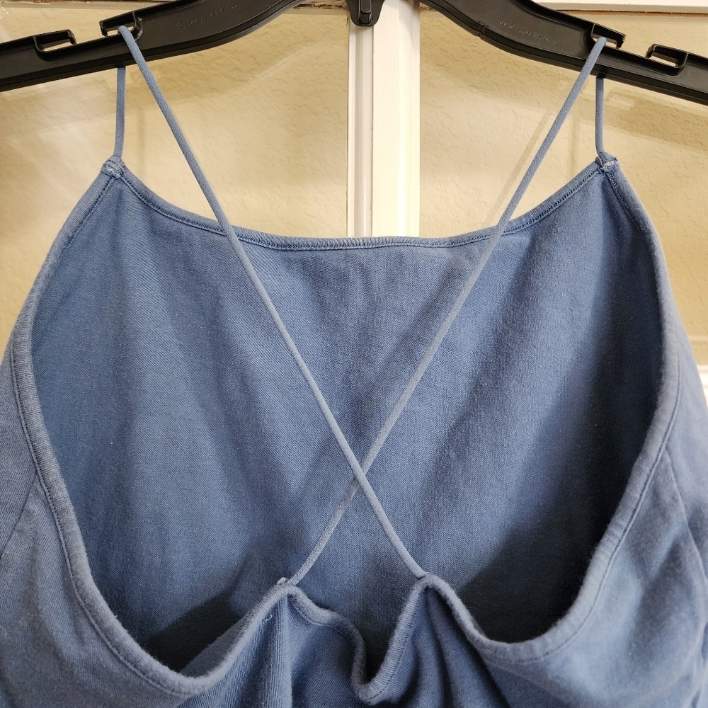 American Eagle Outfitters Blue Cropped Cross Back Cami Tank Top XL - Picture 7 of 13